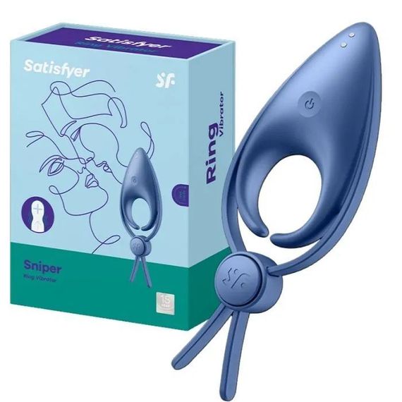 Ерекційне віброкільце ласо з регулюванням розміру Satisfyer Sniper Blue | Зображення 3