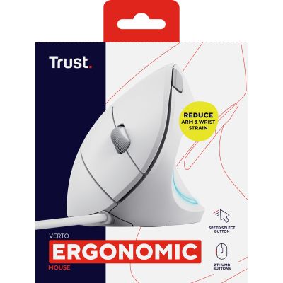Мышка Trust Verto Ergonomic USB White (25133) | Зображення 6