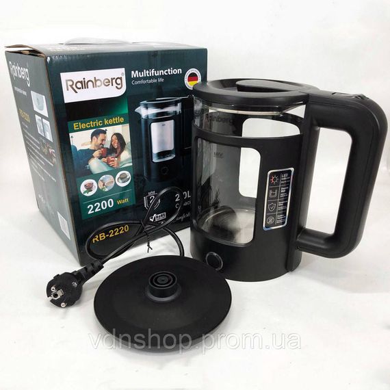 Чайник красивий електричний Rainberg, Електрочайник з індикатором роботи, Хороший чайник для дому OC-10 | Зображення 5