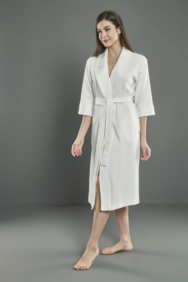 Женский трикотажный халат Nusa 0493 кремовый M | Зображення 8