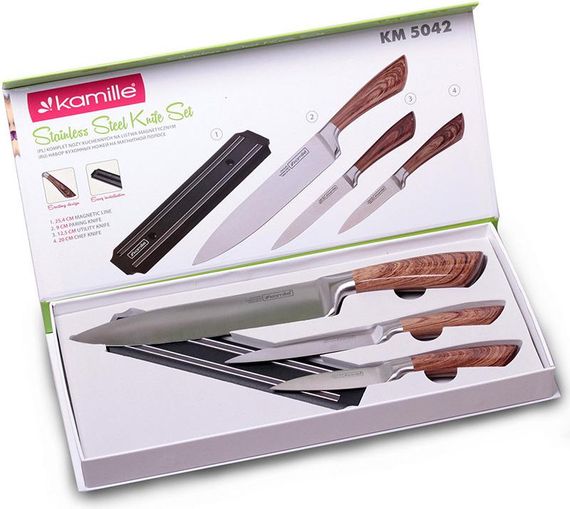 Набір 3 кухонні ножі Kamille Aubrieta на магнітній планці | Зображення 2