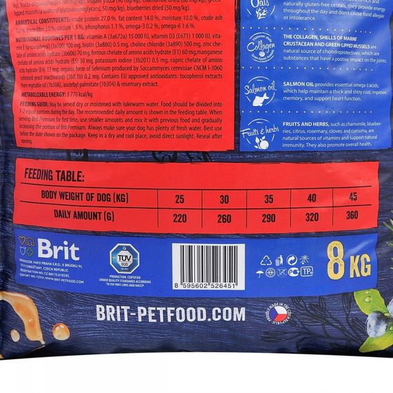 Корм сухий Brit Premium Dog Adult L для дорослих собак великих порід вагою 25-45 кг з куркою 8 кг | Зображення 4