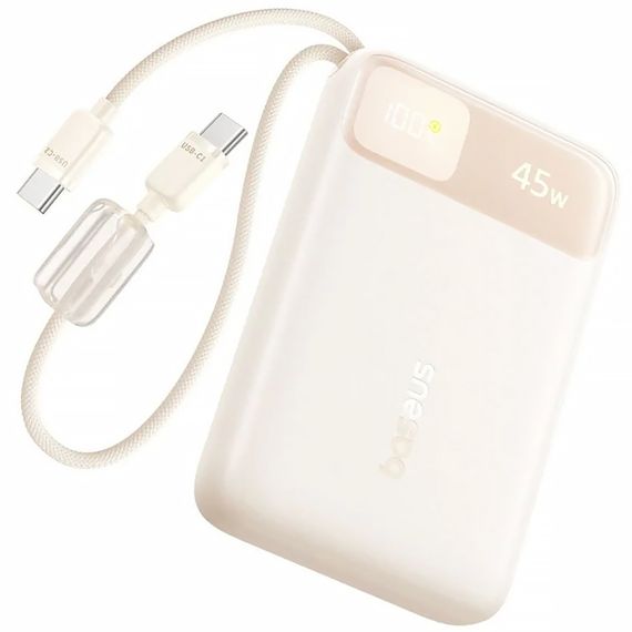 Портативний ЗП Power Bank Baseus EnerFill FC11 PD22.5W with cable 10000 mAh (2USB-C) (E0027R) Biege