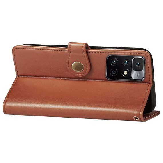 Шкіряний чохол-книжка GETMAN Gallant (PU) для Xiaomi Redmi 10 Коричневий, Штучна шкіра, Слот для візитки | Зображення 2