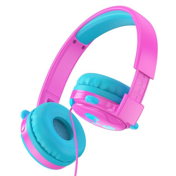 Накладные наушники Hoco W31 Childrens (3.5mm/1.2m) Розово-голубой | Зображення 1