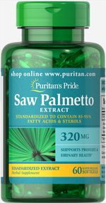 Экстракты ягод сереноа Puritan's Pride Saw Palmetto Extract 320 mg 60 Caps