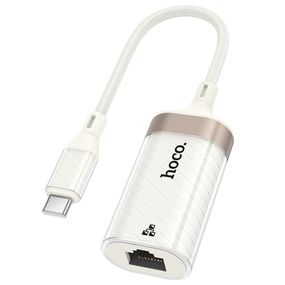 Переходник Hoco UA41B Crystal Type-C to RJ45 100 Mbs (0.15m) Apricot