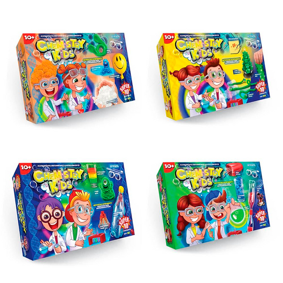 Набір для проведення дослідів CHEMISTRY KIDS DankoToys CHK-02-01U,02U,03U,04U Різнокольоровий shop (2000720729012)