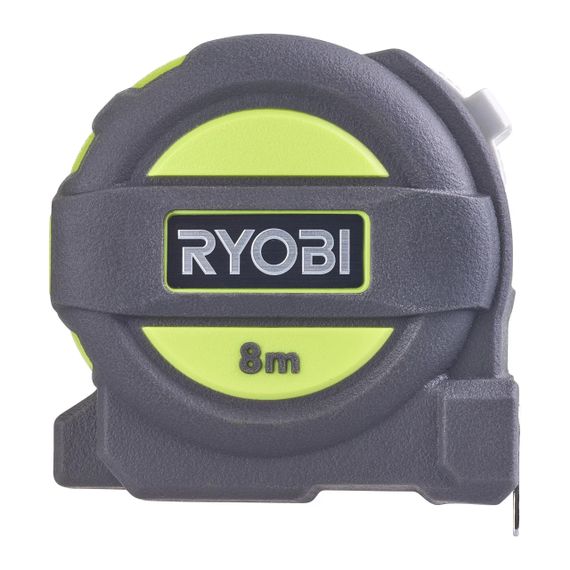 Рулетка Ryobi RTM8M, 8м*25мм, двухстороннее нейлоновое покрытие, TPR корпус, 4 заклепки (5132004361) | Зображення 1