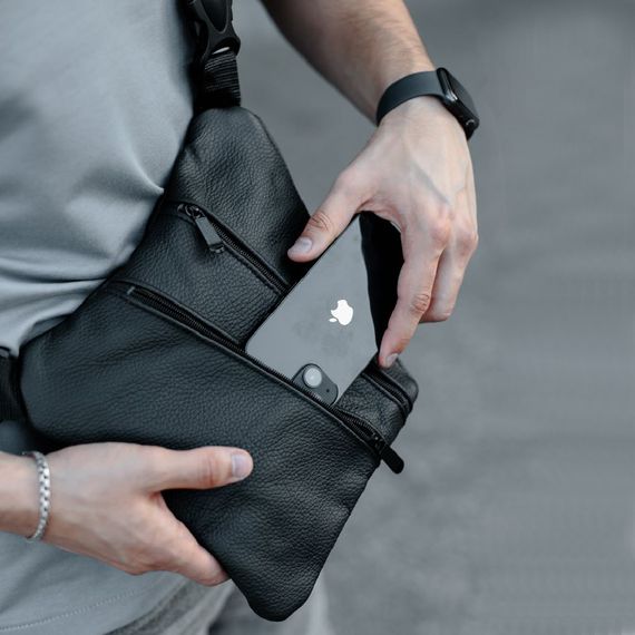 Сумка мужская легкая через плечо, Сумка мужская чорная через плечо Мужские сумки SE-54 | Зображення 4