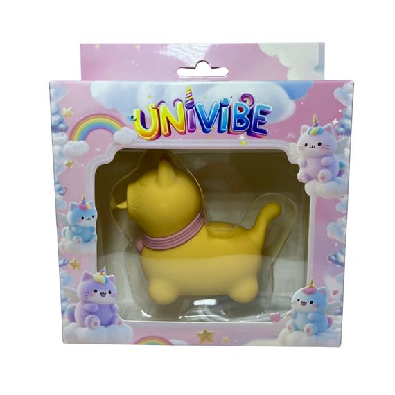 Стимулятор клітора з язичком UNIVIBE Котик, 10 режимів, жовтий Sex Aura | Зображення 1