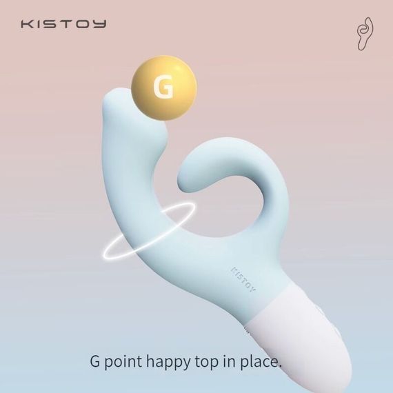 Вибратор-кролик для точки G KISTOY Big G Blue, изогнутый отросток, автоматический подогрев | Зображення 3