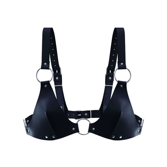 Бюстгальтер шкіряний Feral Feelings Bikini Top Чорний One Size