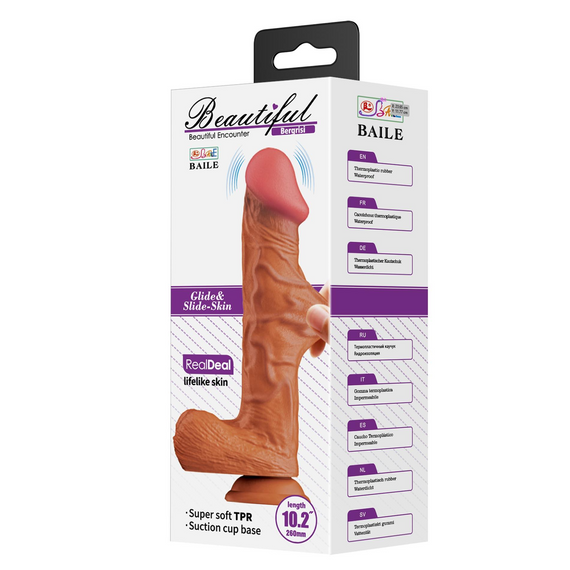 Большой вибратор на присоске BAILE - Buraq Realistic Dildo 9,4", BW-008103ZR-1 Sex Aura | Зображення 8