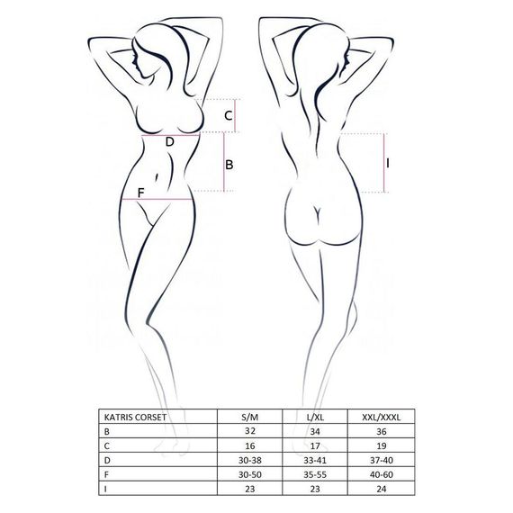 Корсет з пажами Passion KATRISS CORSET black, L/XL | Зображення 4