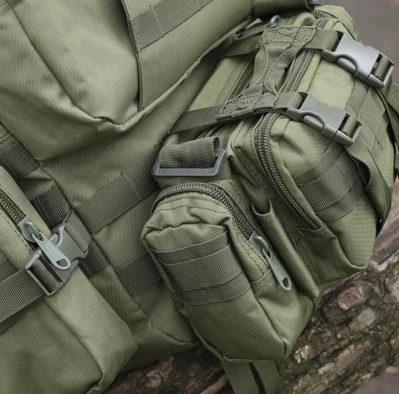 Военно-тактический рюкзак Molle Assault 55 L+ 3 органайзера Олива | Зображення 2