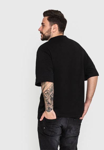 Мужская футболка оверсайз черная, 2XL | Зображення 1
