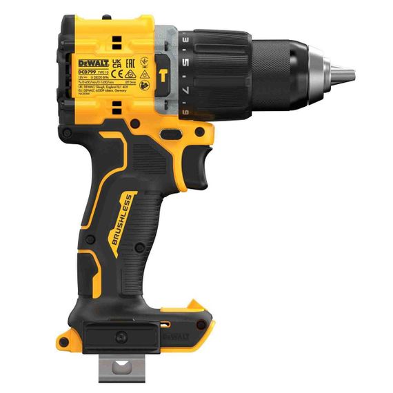 Дрель-шуруповёрт аккумуляторная бесщёточная ударная DeWALT DCD799NT | Зображення 4