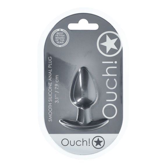 Анальна пробка Smooth Silicone Anal Plug - Medium - 3.1 / 7,9 cm - Gunmetal | Зображення 2