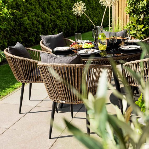 Комплект садових меблів Di Volio RIETI 6+1 бежевий/сірий | Зображення 3
