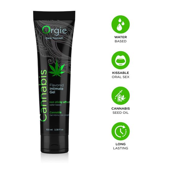 Лубрикант на водній основі Orgie Lube Tube Cannabis, 100 мл, їстівний, з олією насіння конопель Sex Aura | Зображення 2