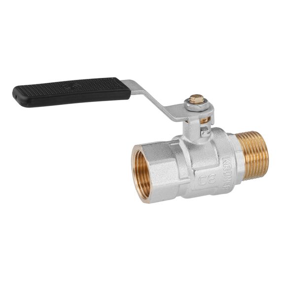 Кран кульовий Kroner 1" ВЗ PN40 ручка, нікельований (CV033219) | Зображення 2