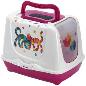 Moderna Trendy Cat туалет закрытый для кошек, 50 см х 39 см х 37 см, розовый