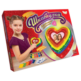 Шкатулка своїми руками Блискуча мозаїка SHR-01-2 для оформлення інтер'єру  Червоний