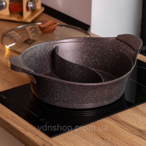 Алюмінієва каструля Ø 30 см, мармурове антипригарне покриття, кавовий MGC HP-4-413CO | Зображення 4