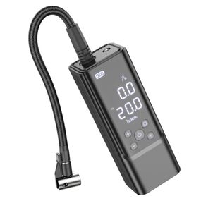 Портативний повітряний насос HOCO ZP7, до 10 атм, вбудований акумулятор 5000mAh, ліхтарик, Black, Box