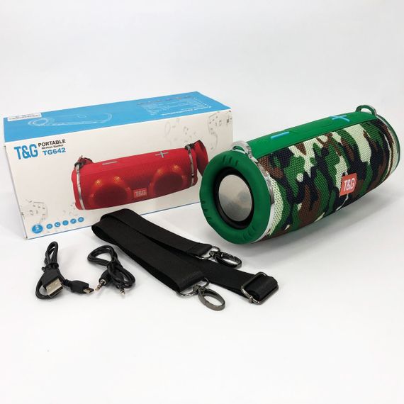 Портативна колонка TG642 з RGB підсвічуванням та ремінцем, колонка для вечірки. Колір: камуфляж | Зображення 8