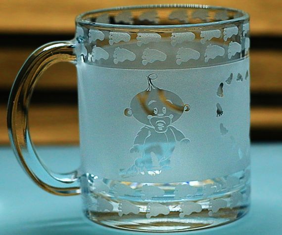 Подарункова скляна чашка для чаю кави 320 мл з піскоструминним гравіюванням написи Дідусь