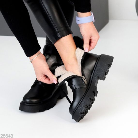 Крутые черные кожаные зимние ботинки натуральная кожа | Зображення 5