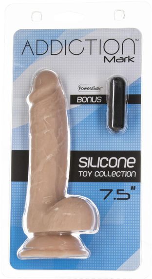 Реалістичний фалоімітатор на присосці ADDICTION — Mark 7,5″ Dildo With Balls, Beige Sex Aura | Зображення 6