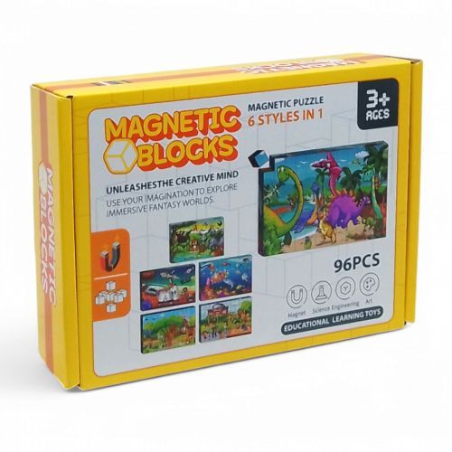 Магнитные кубики "Magnetic Blocks", 96 штук, 12 изображений