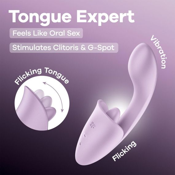 Вагинально-клиторальный вибратор Satisfyer Tongue Expert с язычком Sex Aura | Зображення 5