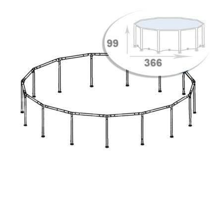 Каркас для каркасного бассейна Intex 10086-01. Размер 366 х 99 см (Prism Frame)