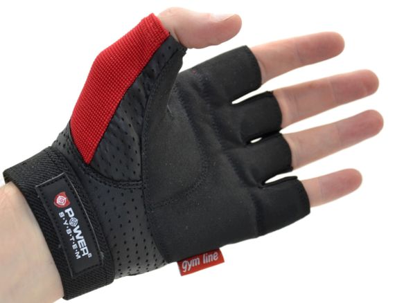 Рукавички для фітнесу Power System PS-2500 Power Plus Black/Red L | Зображення 2