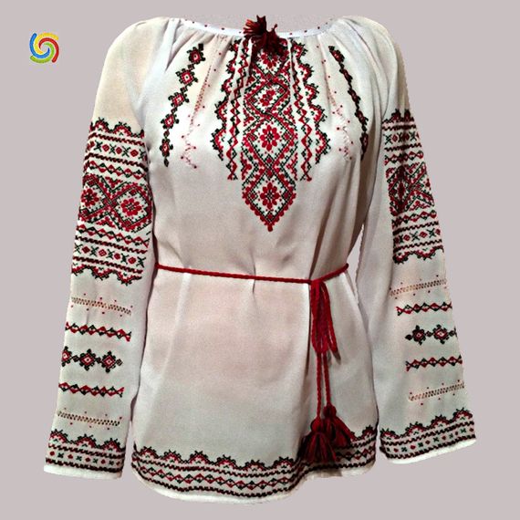 Рубашка Украинская вышиванка 005315 цвет белый размер M/L