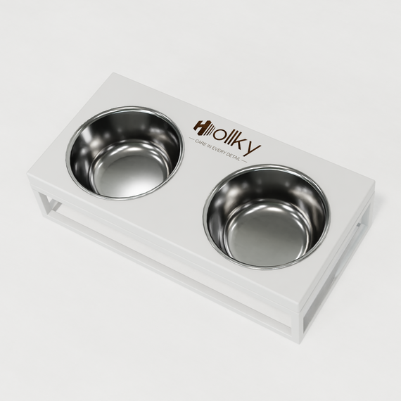 Миски на підставці для маленьких собак та котів Hollky Base S (2 × 0,45 л) BS-36187-WHWH | Зображення 6