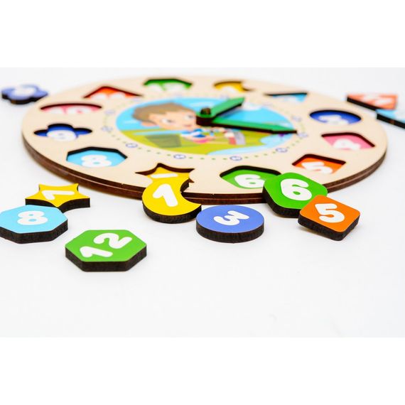 Дерев'яний сортер "Годинник" Puz-22935 для хлопчиків | Зображення 1