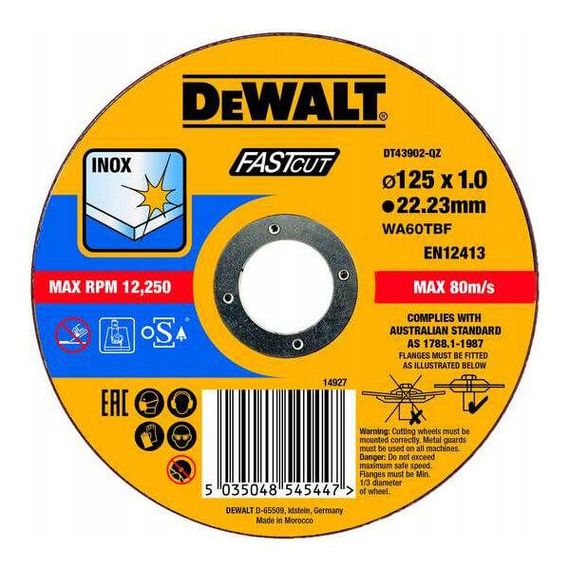 Коло відрізне 125x1x22.23 мм DeWALT DT43902