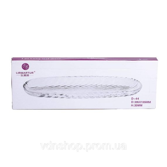 Блюдо сервірувальне 39х13.5х2.5 см скляне для закусок канапе фруктів HP-YH-13 | Зображення 6