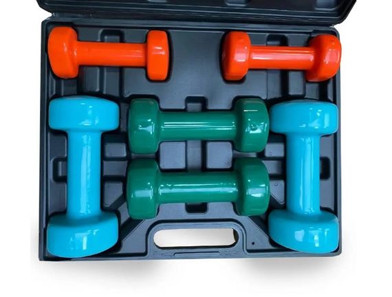 Набір гантелей в кейсі 12 кг. PowerPlay 4118 Fitness Dumbells (2 шт*1 кг, 2 шт*2 кг, 2 шт*3 кг) (PP_4118_12kg) | Зображення 2