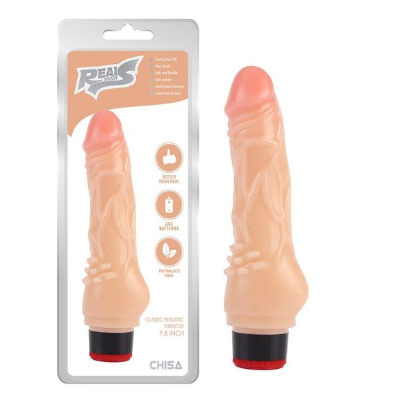 Вібратор реалістичний Chisa Real Touch S на батарейках, бежевий Sex Aura