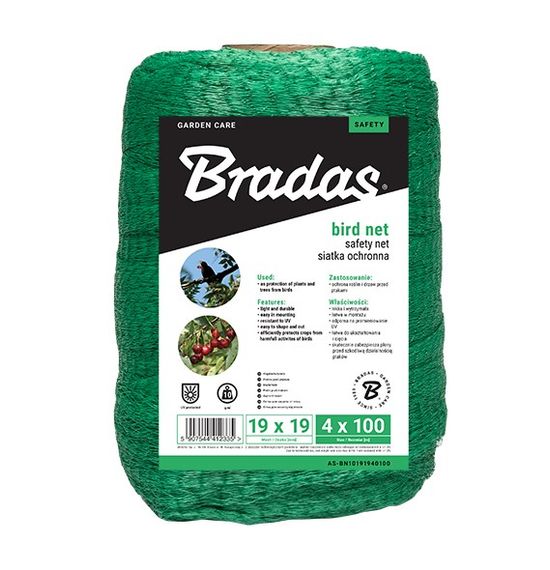 Сітка для захисту від птахів Bradas BIRD NET 10 г/м² 4x100 м AS-BN10191940100