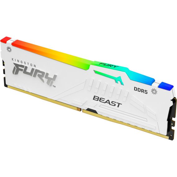 Модуль пам'яті для комп'ютера DDR5 32GB 5600 MHz FURY Beast White RGB Kingston Fury (ex.HyperX) (KF556C40BWA-32) | Зображення 1