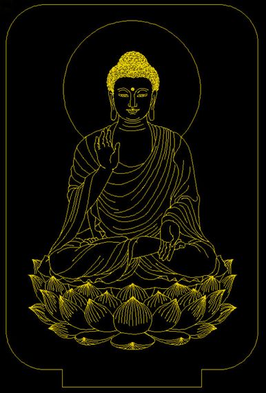 Акриловий світильник-нічник Будда жовтий tty-n000692