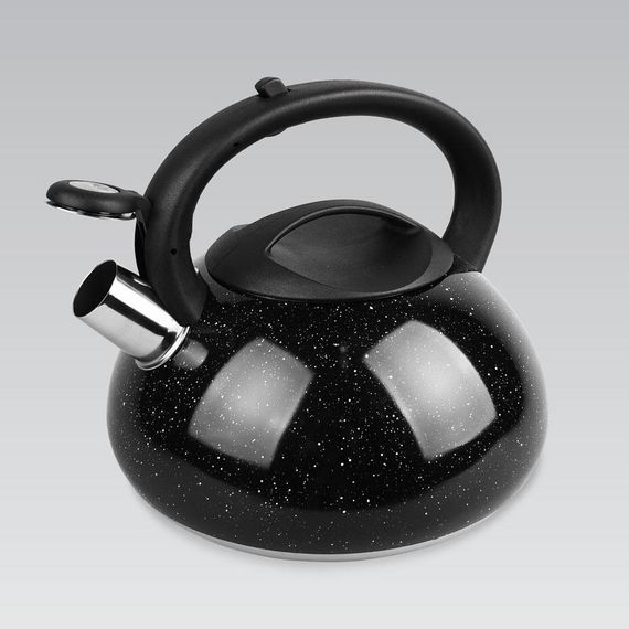 Чайник 3 л Maestro MR‑1316-BLACK з нержавіючої сталі зі свистком для всіх типів плит | Зображення 2