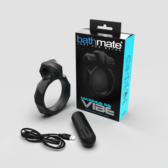 Ерекційне кільце з віброкулею Bathmate Maximus VIBE 55mm, перезаряджається | Зображення 1